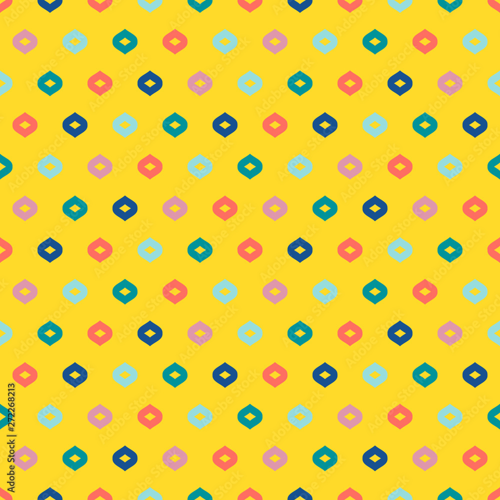 Vector colorful geometric seamless pattern. Simple dotted minimalist texture