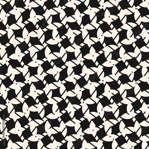 Vector black and white seamless pattern with diagonal grid, ropes, mesh, net