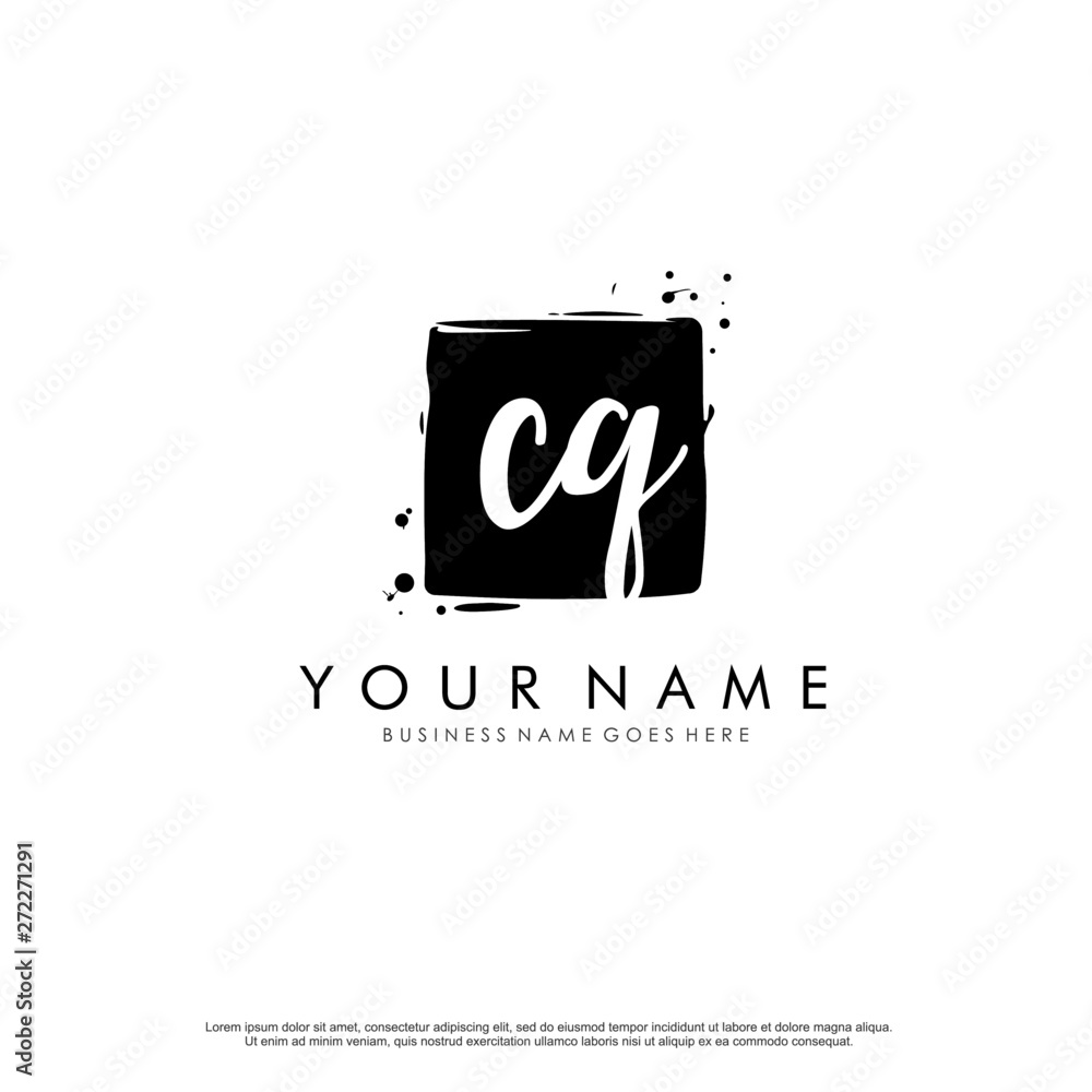 Fototapeta premium C Q CQ initial square logo template vector
