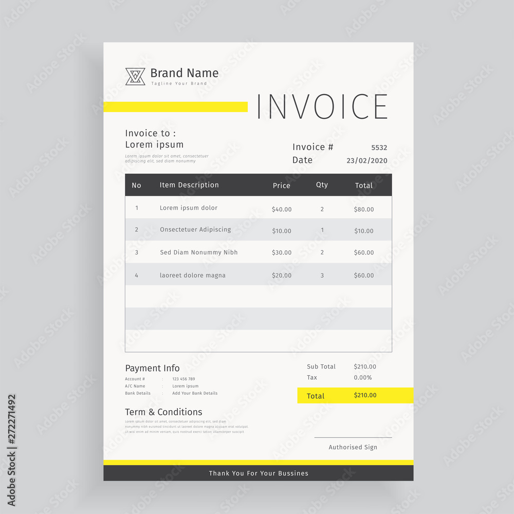 creative design of modern invoice templates