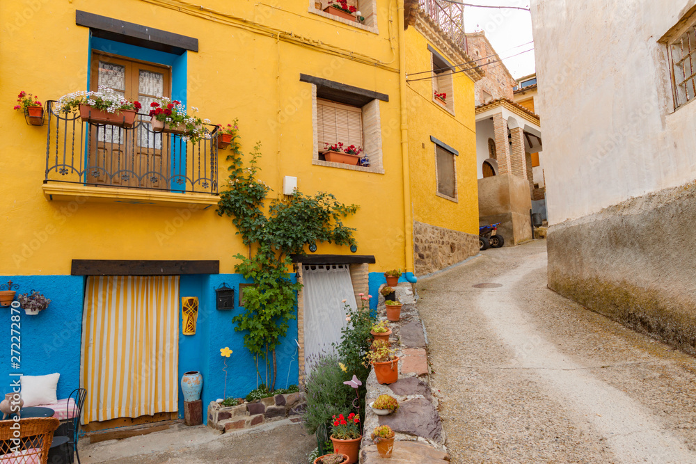 Houses and streets of Talamantes (Spain)