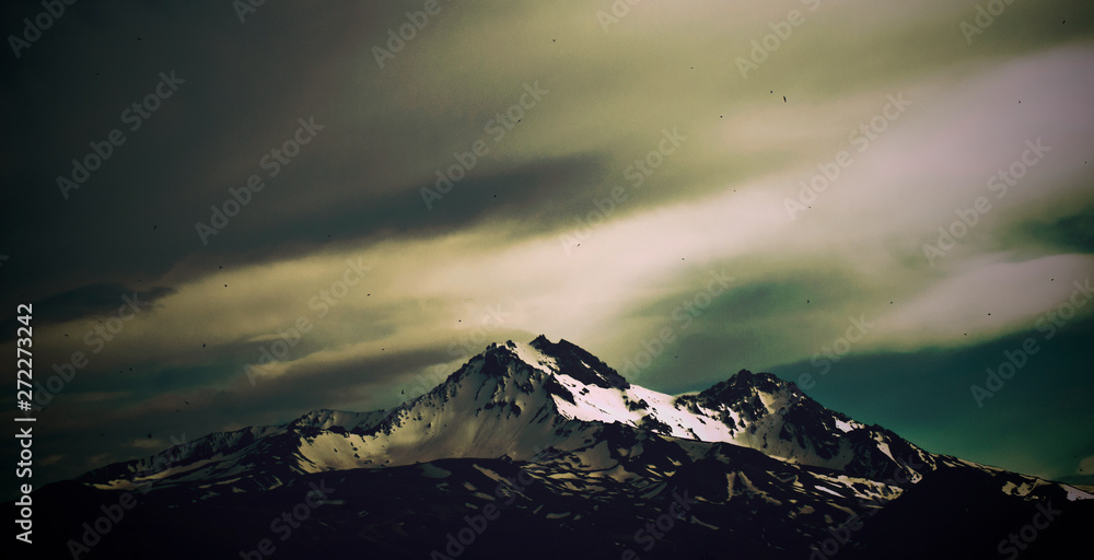 Erciyes Mountain and clouds
