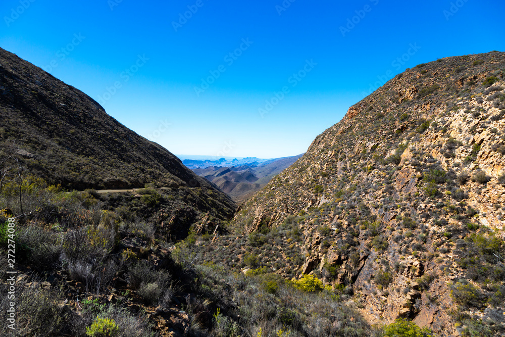 Naklejka premium Bosluiskloof pass in the Bosch Luys Kloof Nature Reserve