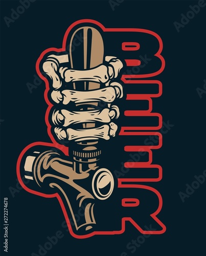 Vintage beer colorful print