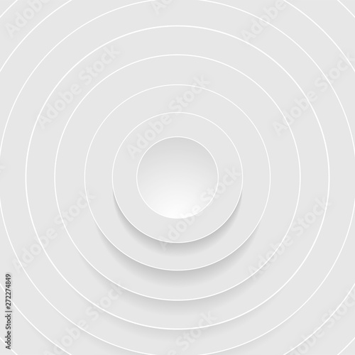Abstract grey circles with shadow. Vector background
