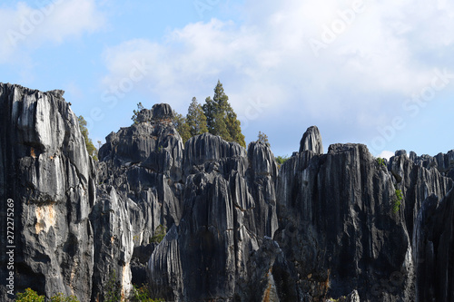 The Stone Forest landscape in Yunnan. This is a limestone formations located in Shilin Karst area, Yunnan, China