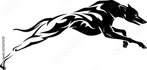 Fototapet Greyhound Abstract Leaping Tattoo
