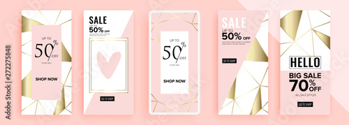 Trendy editable template for social networks stories, vector illustration. Design backgrounds for social media.