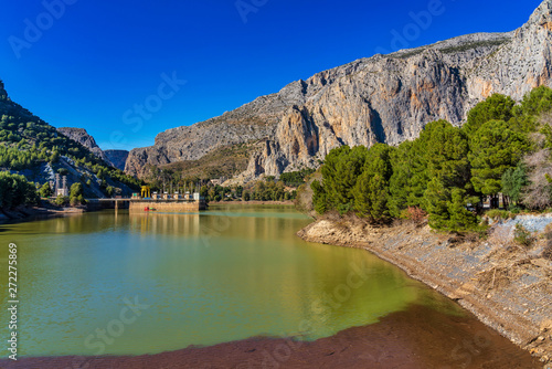 El Chorro gorge along the famous Caminito del Rey path in Andalusia, Spain