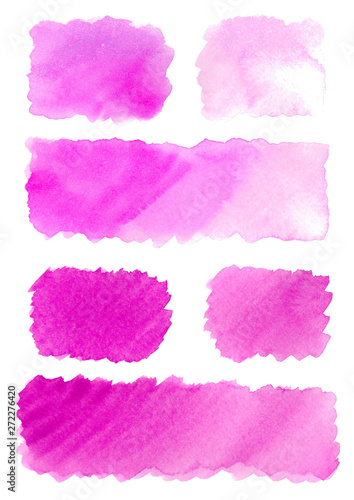Watercolor pink magenta background stains samples