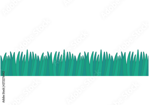 Green Grass Border. Seamless pattern. isolated on white background