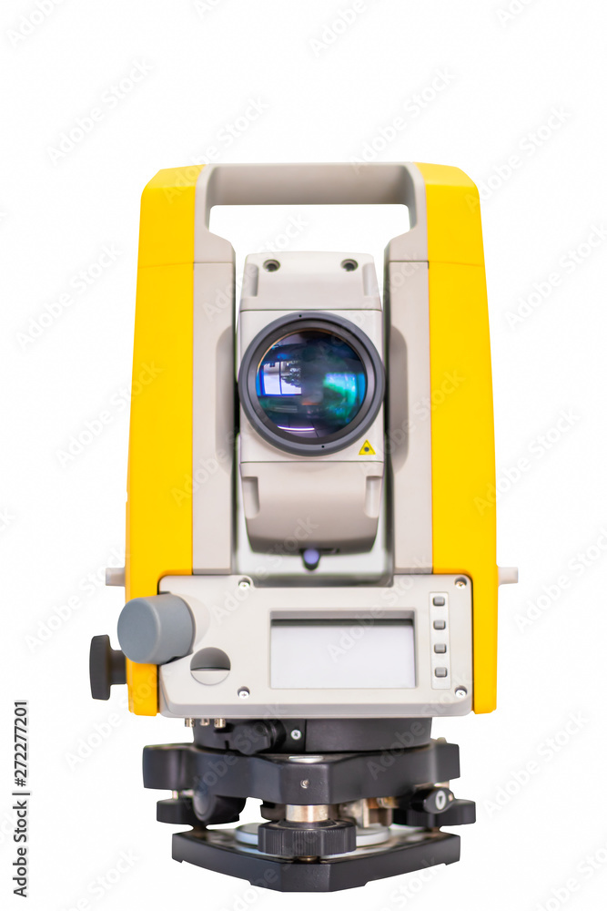 Theodolite in construction on a white background Theodolite in construction on a white background