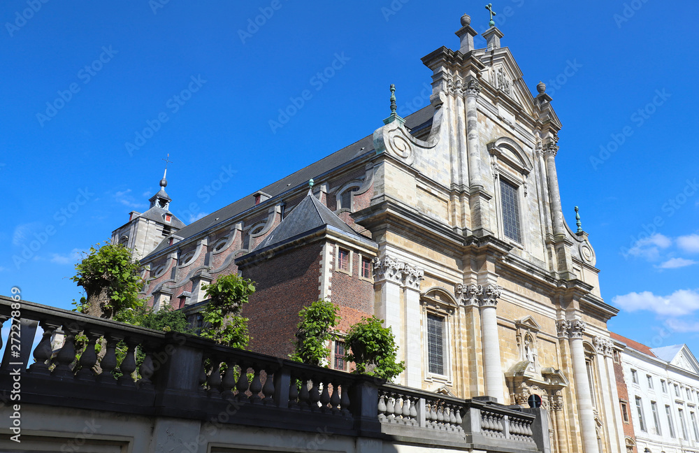 Gothic church of Saint Xaverius in picturesque Flemish town Bruges, Belgium.