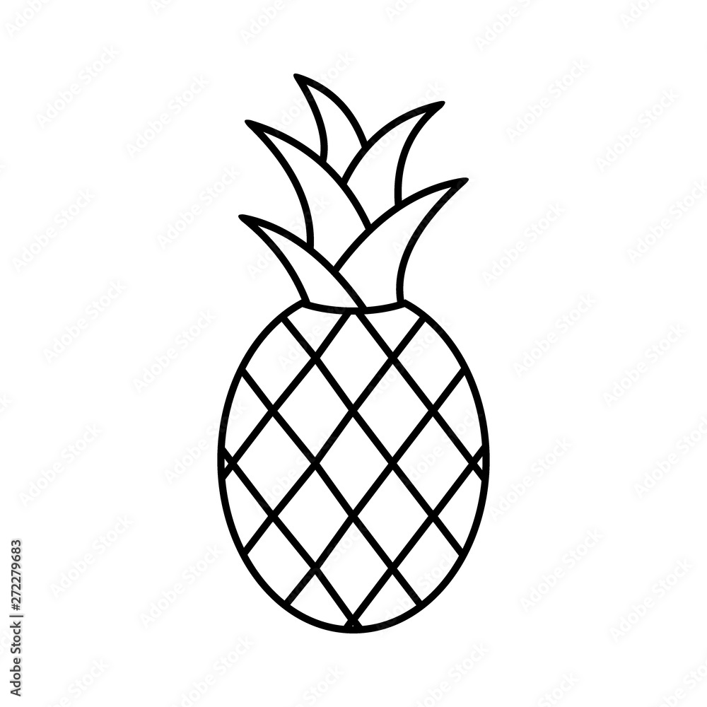Pineapple with leaves outline icon. linear style sign for mobile concept and web design. Tropical exotic fruit simple line vector icon. Symbol, logo illustration. Pineapple with leaves outline icon. linear style sign for mobile concept and web design. Tropical exotic fruit simple line vector icon. Symbol, logo illustration.