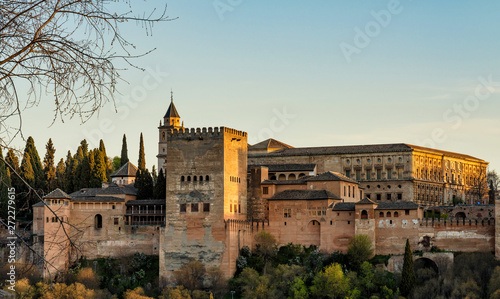 View of Alhambra Palace in Granada, Spain in Europe