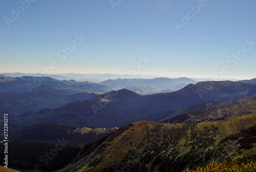 Beautiful mountain landscape, view from the top of the mountain