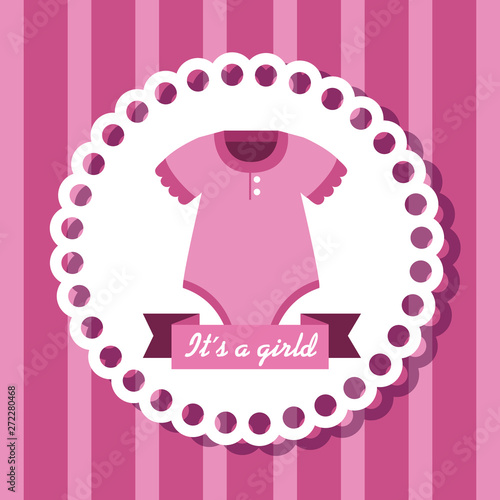 label of little girl pijama with ribbon