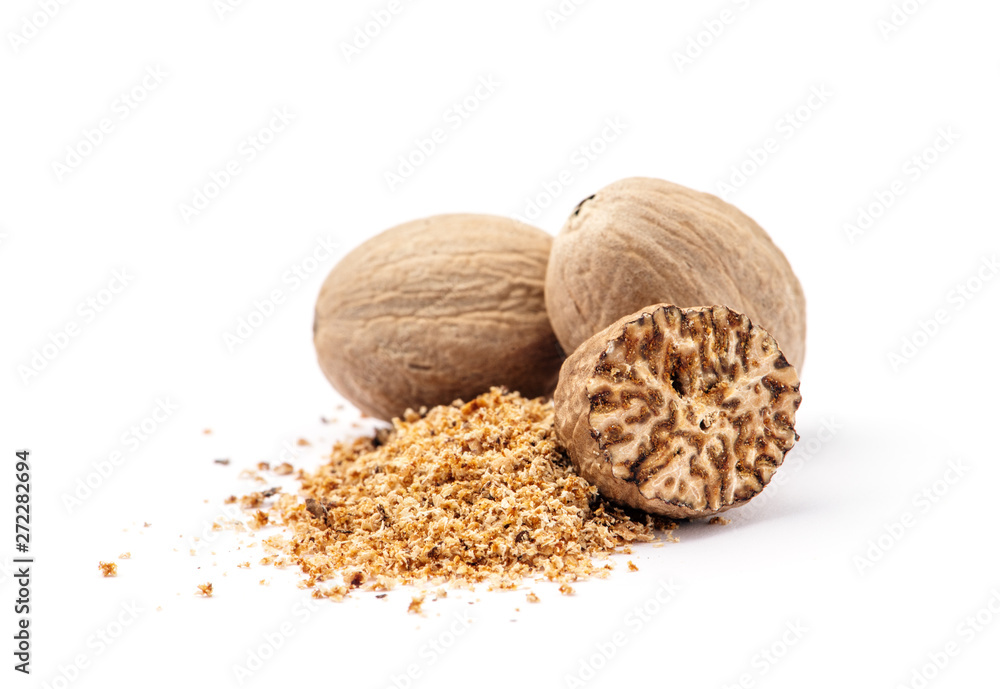 nutmeg isolated on white background nutmeg isolated on white background