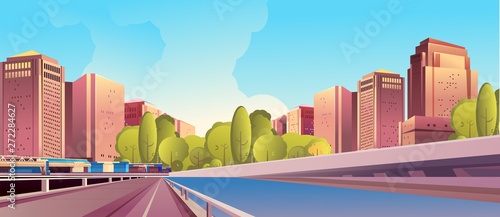 day city landscape road