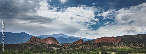 landscape with mountains and blue sky