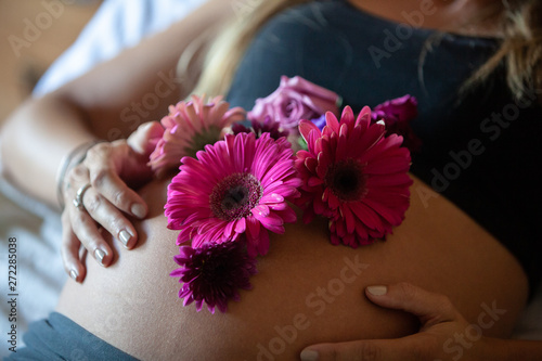 flowers on tummy