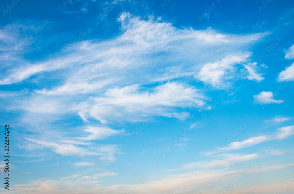 White clouds in blue sky.