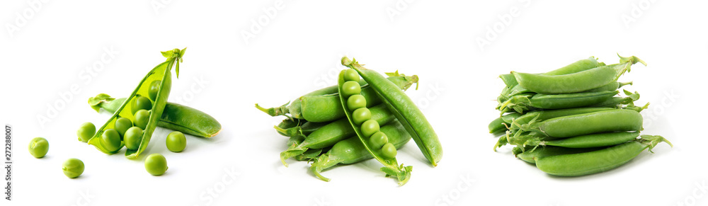 fresh green peas isolated on a white background fresh green peas isolated on a white background