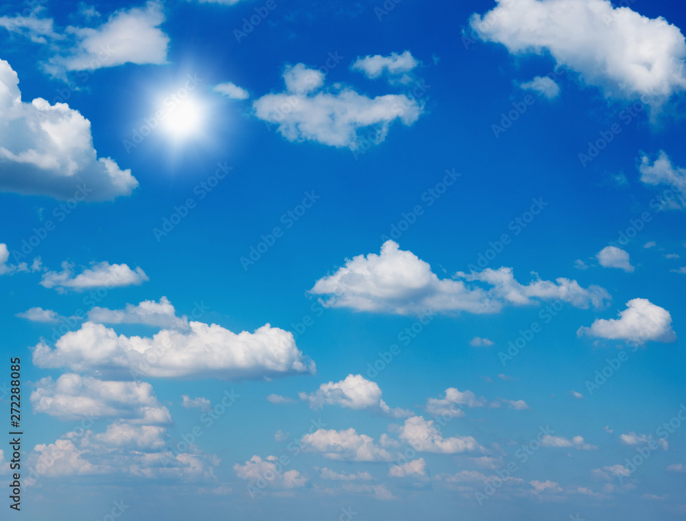 Obraz premium White clouds in blue sky.