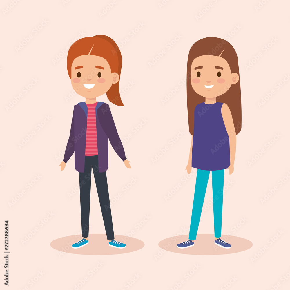 pretty girls children with hairstyle and casual clothes pretty girls children with hairstyle and casual clothes