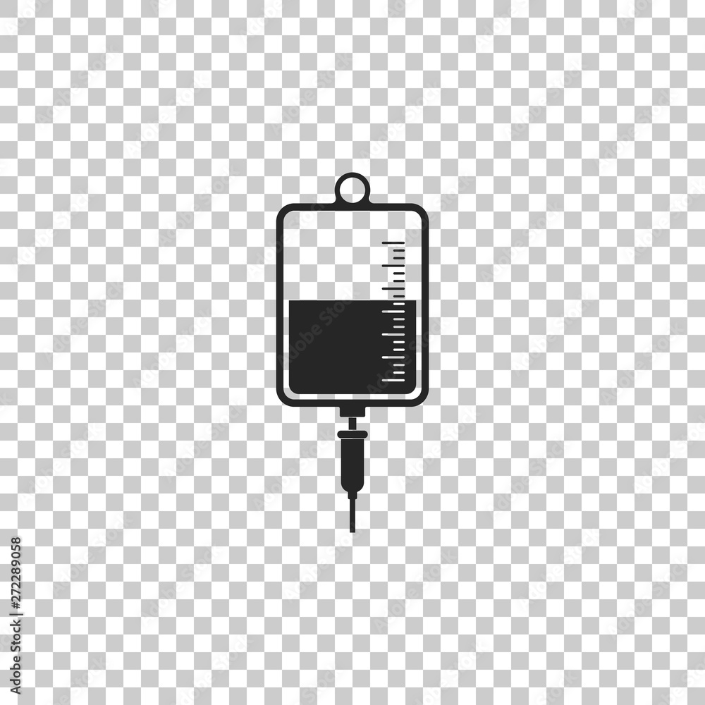 IV bag icon isolated on transparent background. Blood bag icon. Donate