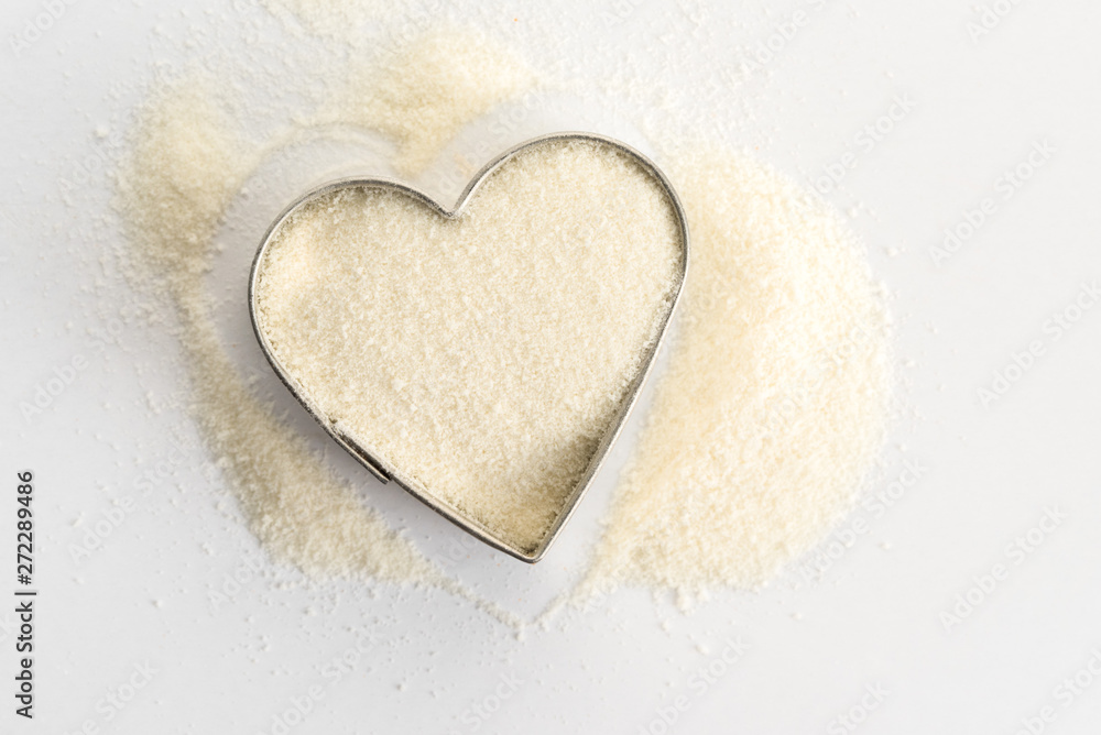 Collagen Peptides in a Heart Shape Collagen Peptides in a Heart Shape
