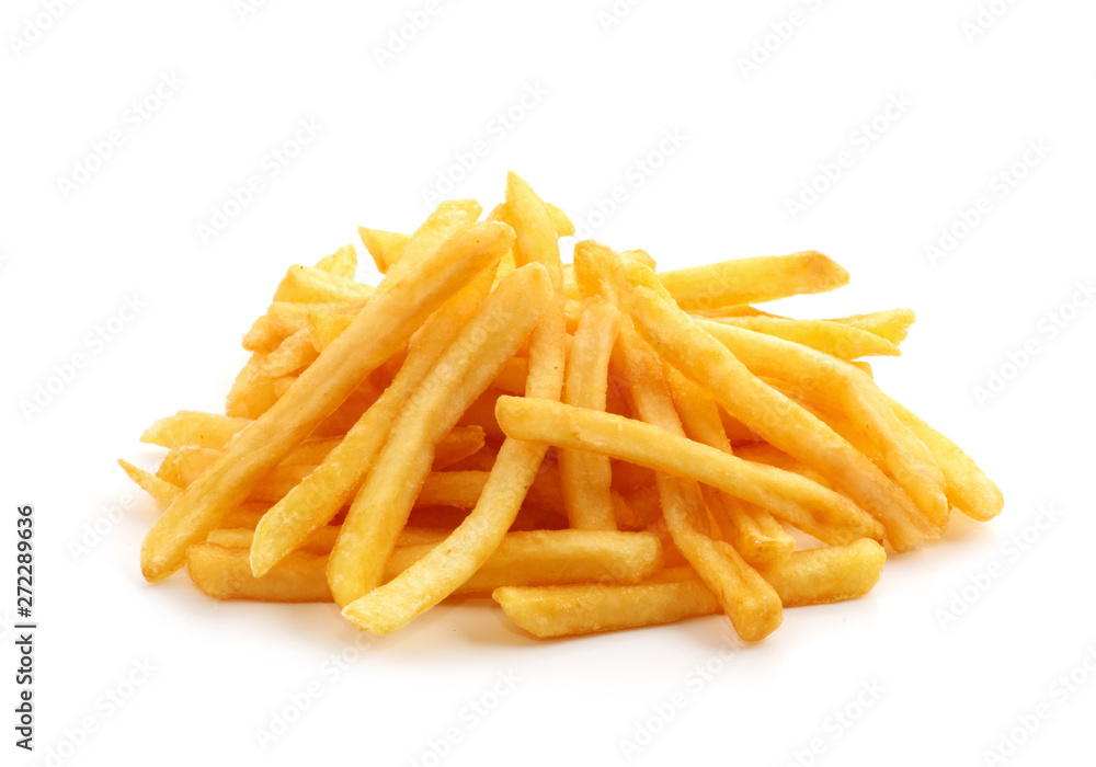 potato fry on white isolated background potato fry on white isolated background
