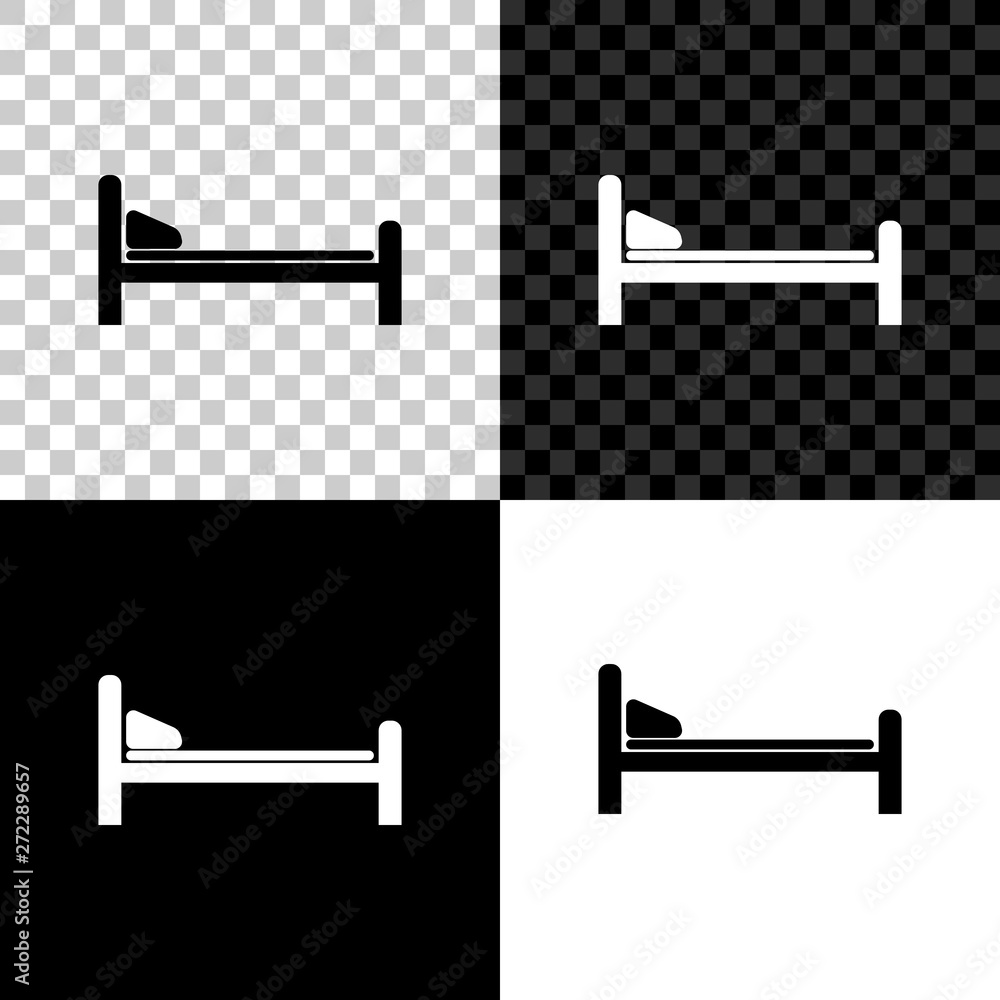 Hospital Bed icon isolated on black, white and transparent background. Vector Illustration Hospital Bed icon isolated on black, white and transparent background. Vector Illustration