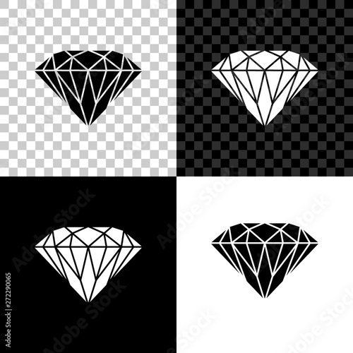 Diamond icon isolated on black, white and transparent background. Jewelry symbol. Gem stone. Vector Illustration