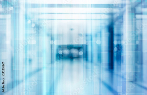 abstract defocused blurred technology space background, empty business corrid...