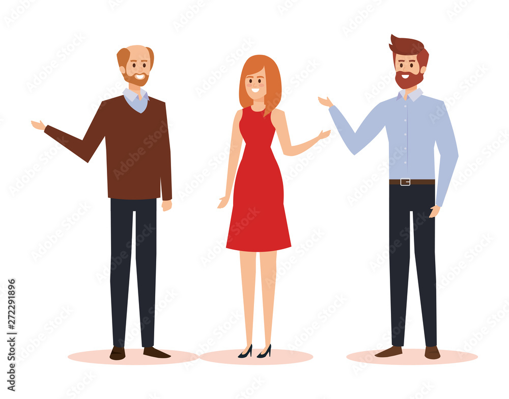 set of men and woman with elegant clothes set of men and woman with elegant clothes