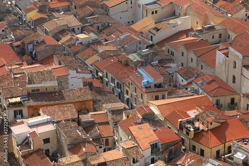Roofs of the old town of Cefalu, Italy