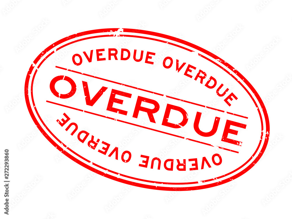 Grunge red overdue word oval rubber seal stamp on white background Grunge red overdue word oval rubber seal stamp on white background