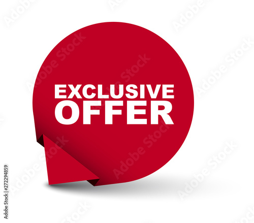 red vector banner exclusive offer photo