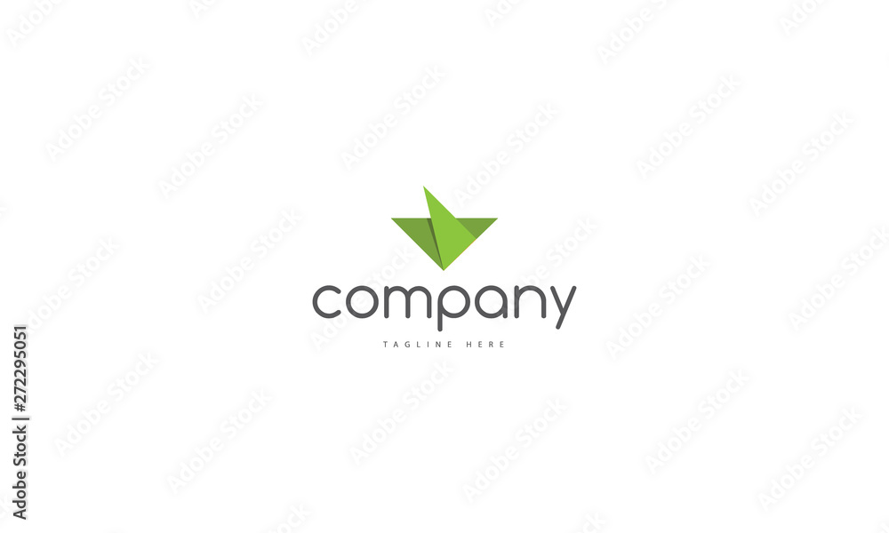 Origami Abstract Green vector logo design image Origami Abstract Green vector logo design image