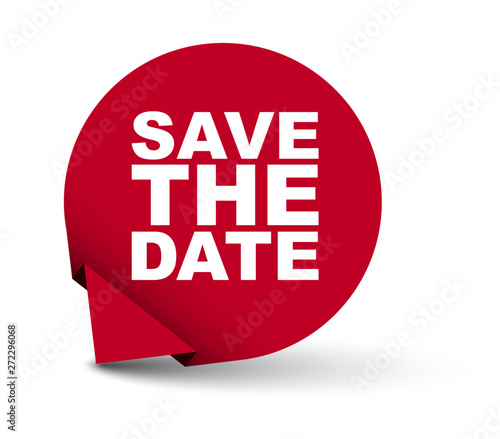 red vector banner save the date