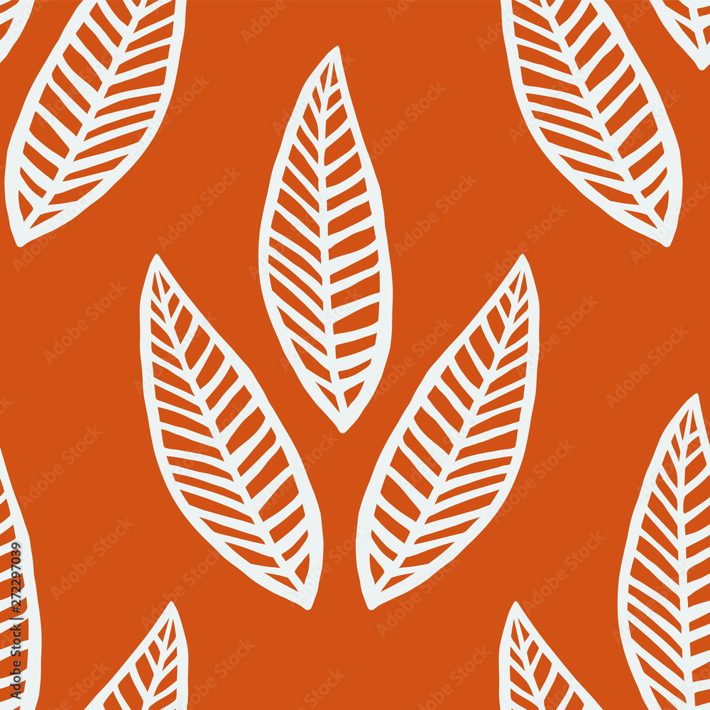 Leaves Pattern. Endless Background. Seamless Leaves Pattern. Endless Background. Seamless