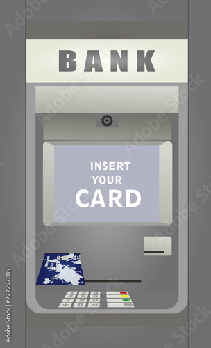 Cash deposit machine. ATM. vector illustration