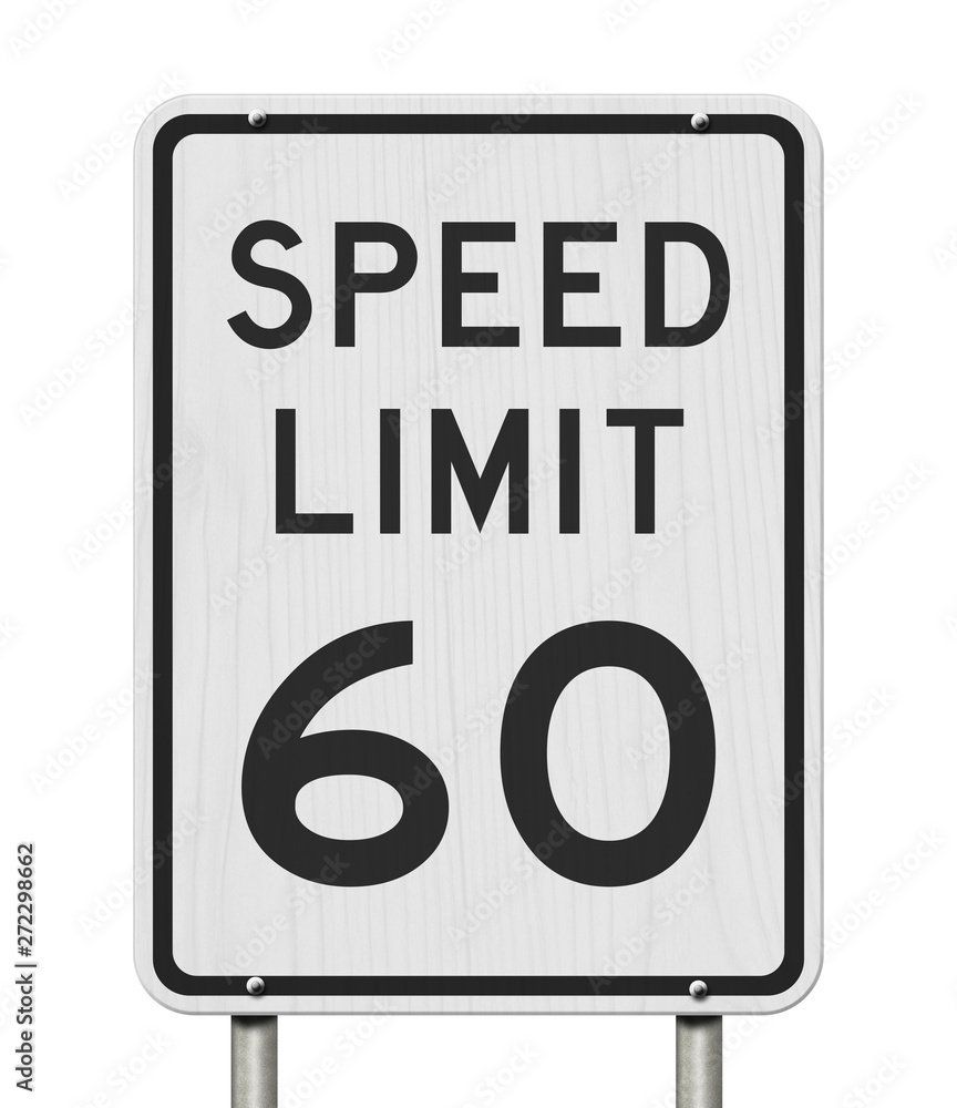 US 60 mph Speed Limit sign