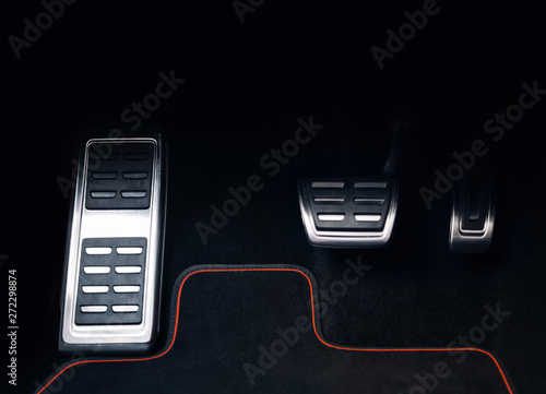 Photography Brake and accelerator pedal of automatic transmission car