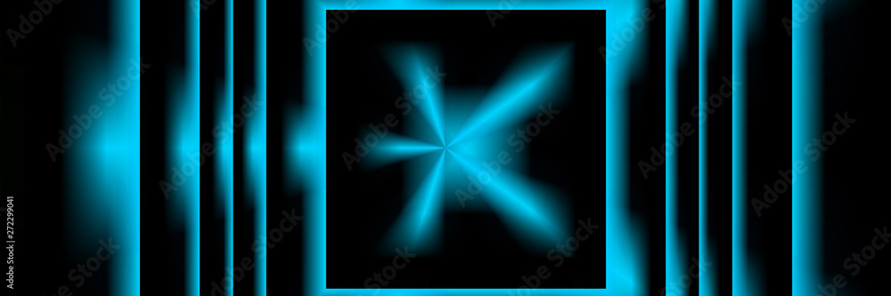 Obraz premium Digital Art, panoramic abstract three-dimensional objects with soft lighting, Germany