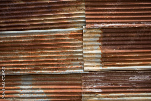 Rusted Corrugated Metal Panels  Texture Background 