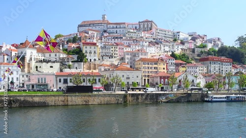 Coimbra Portugal on a clear spring day as viewed from the Douro River