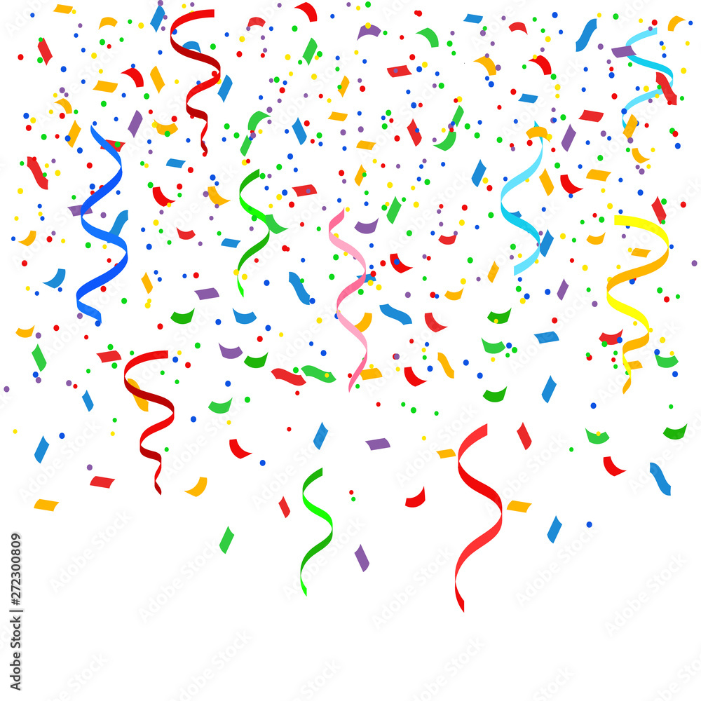 Fototapeta premium Colored confetti illutration. Vector. Isolated.