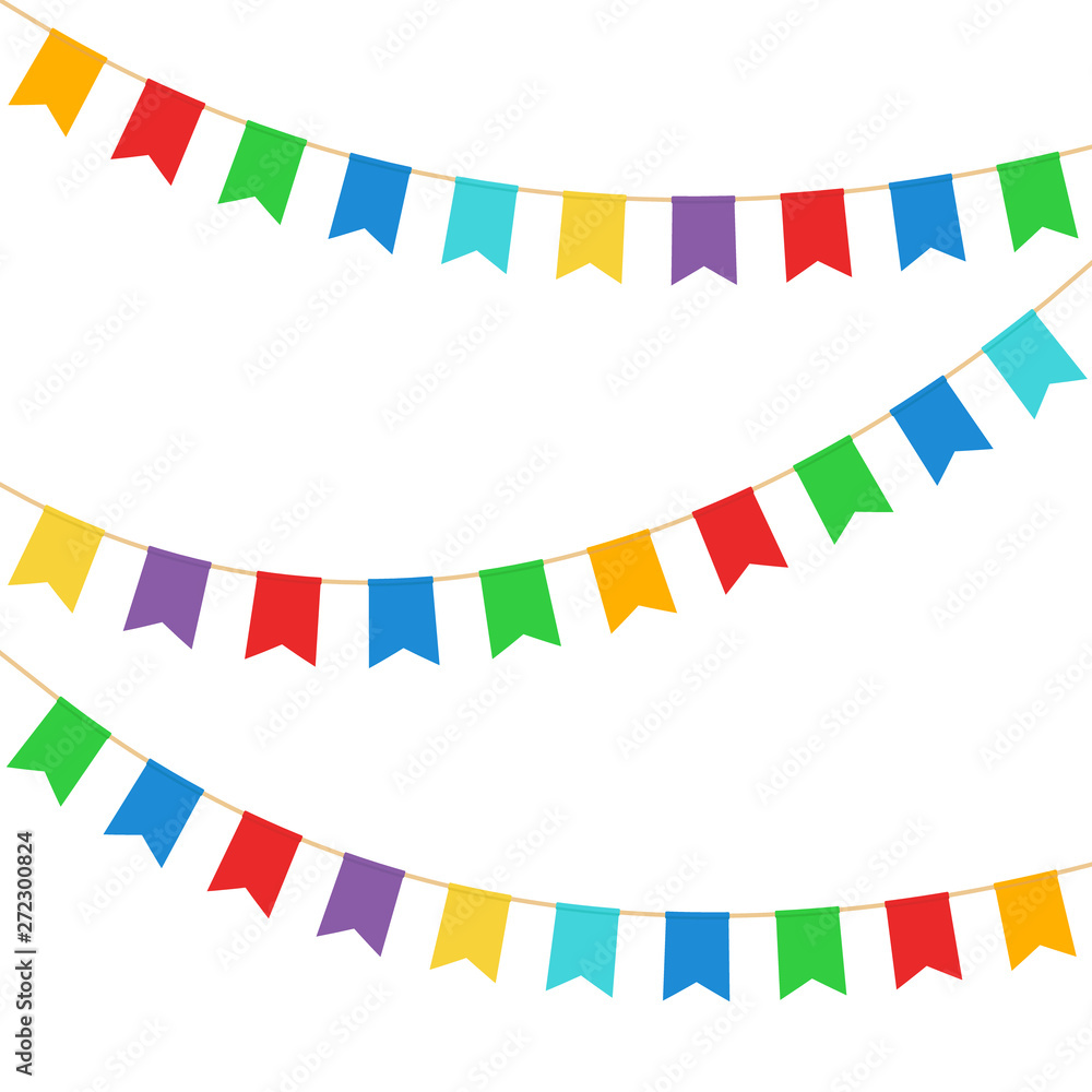 Obraz premium Celebration flags background. Vector illustration.